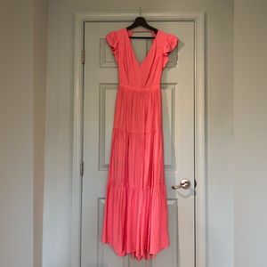 Express Tiered Ruffle Open Back Maxi Dress